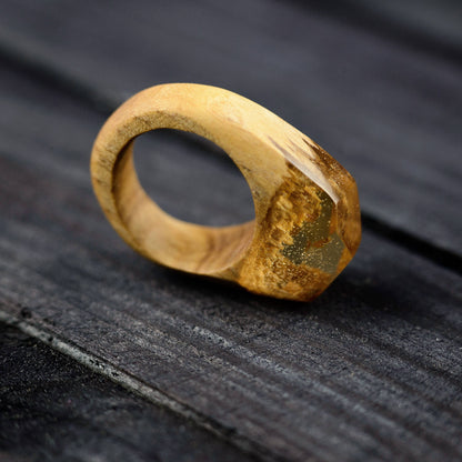 Minimalist Jewelry Wood Resin Ring Personalized Mom Gift