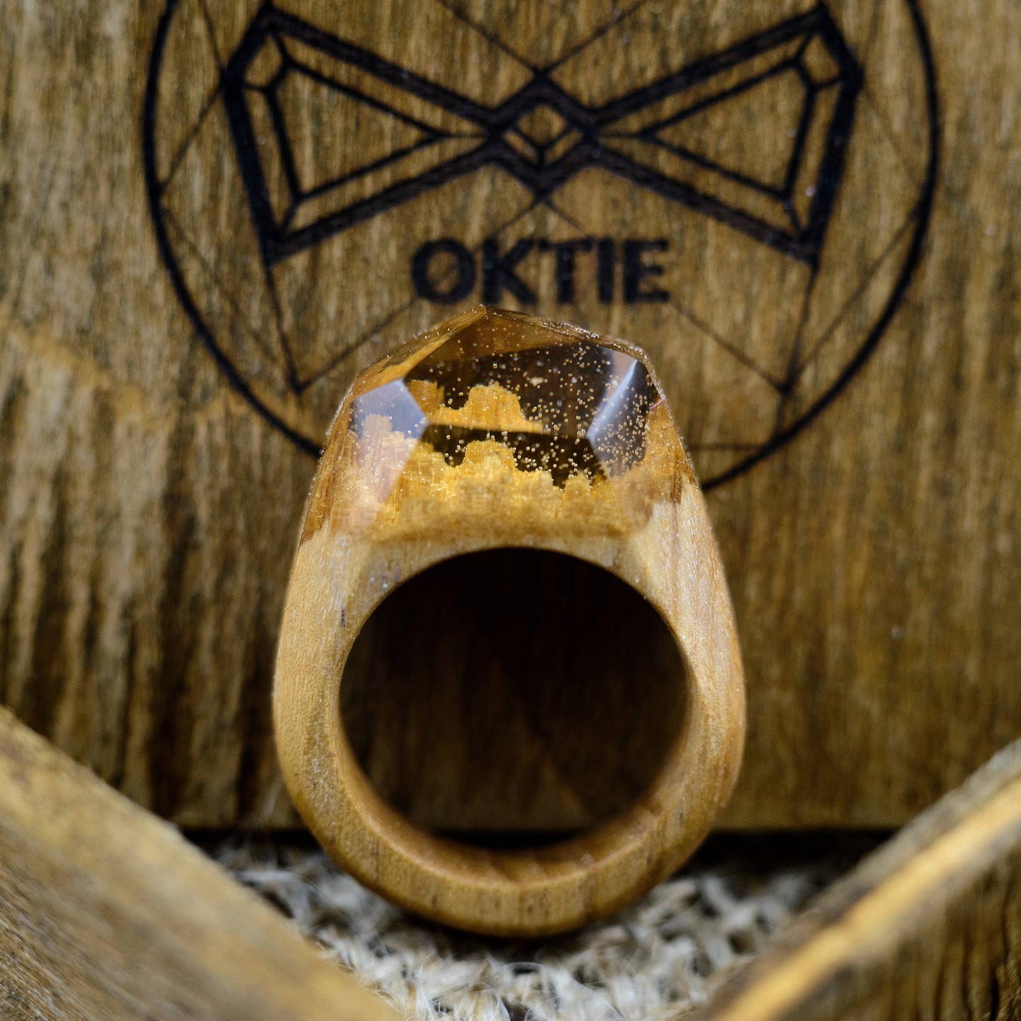 Minimalist Jewelry Wood Resin Ring Personalized Mom Gift