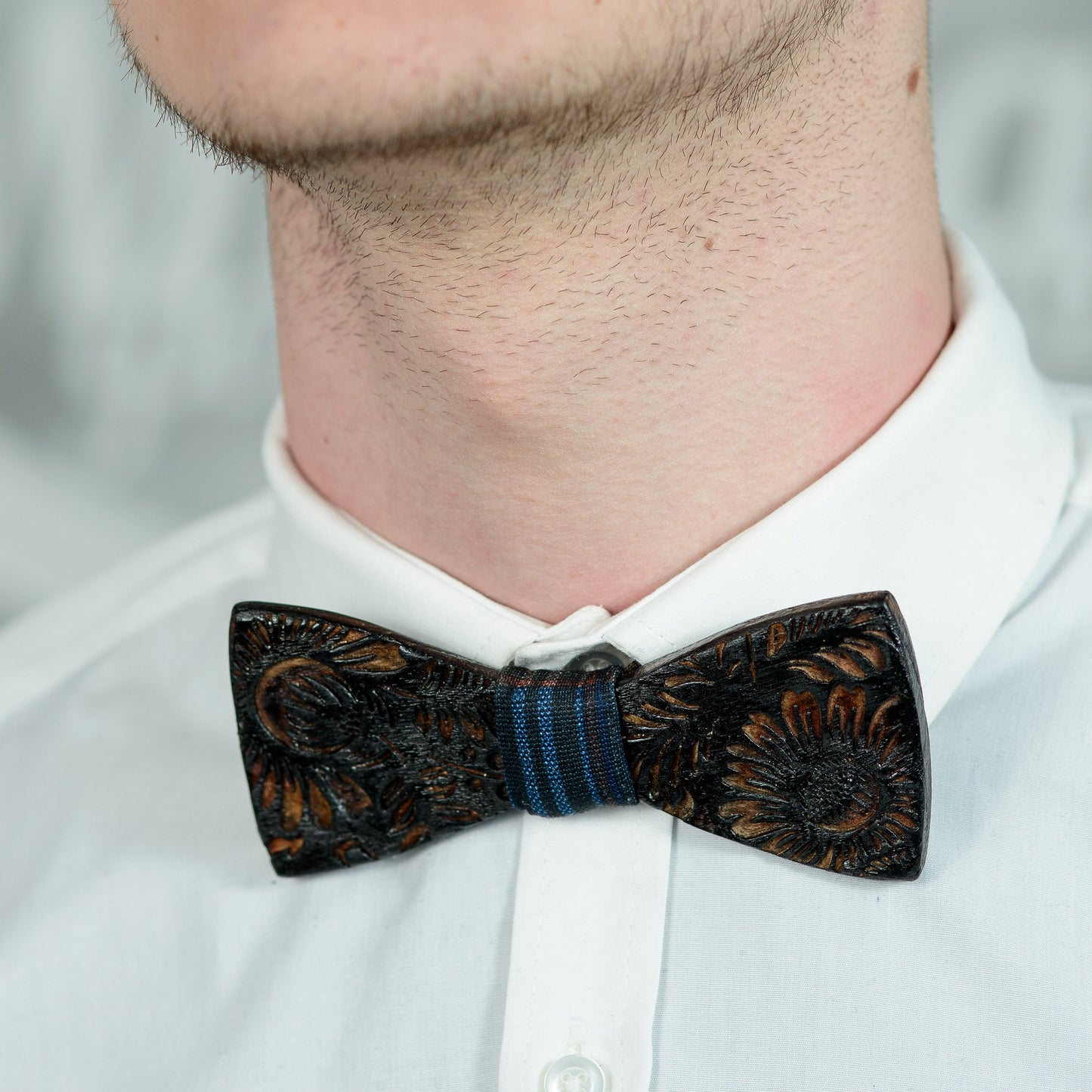 Engraved Wooden Bow Tie, Ash Wood Groomsmen Gift