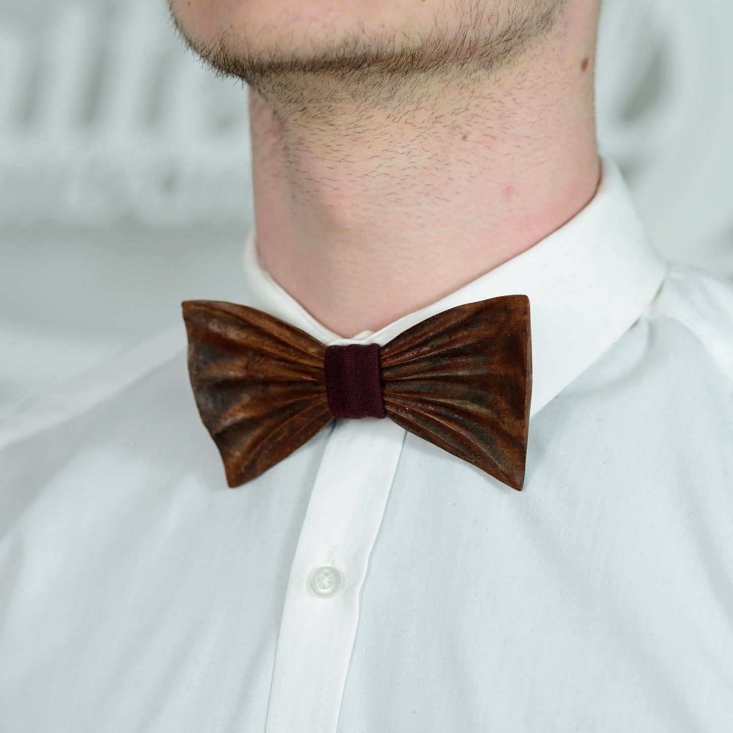 Handmade Wooden Bow Tie, Ukraine Groomsmen Gift