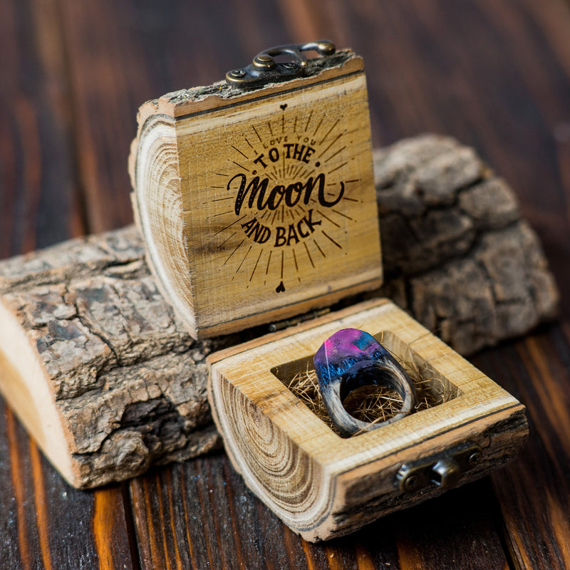 Personalized Rustic Wood Ring Box: Engagement Proposal, Wedding Ring Holder