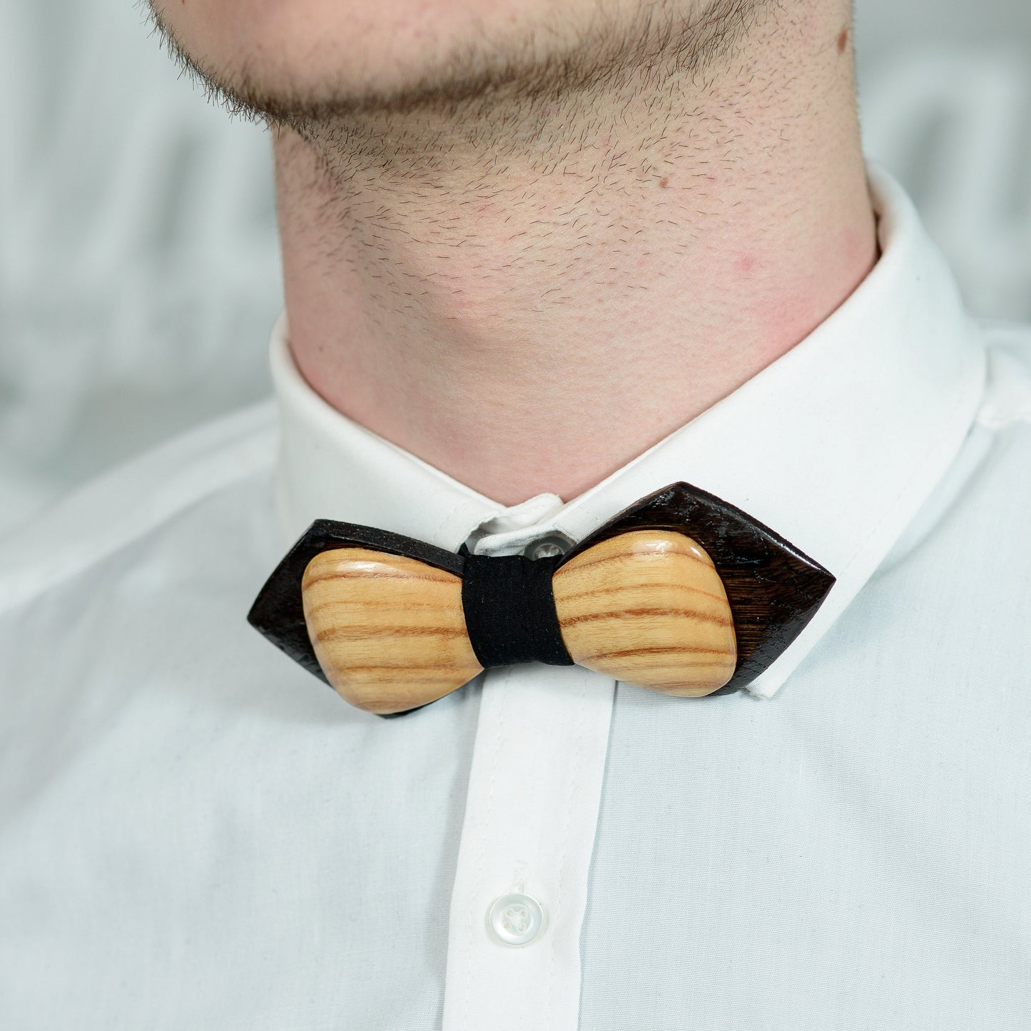 Handmade Ash Wood Bow Tie, Groomsmen Gift Box