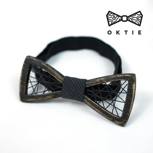 Ash & Walnut Wooden Bow Tie: Groomsmen Wedding Accessory