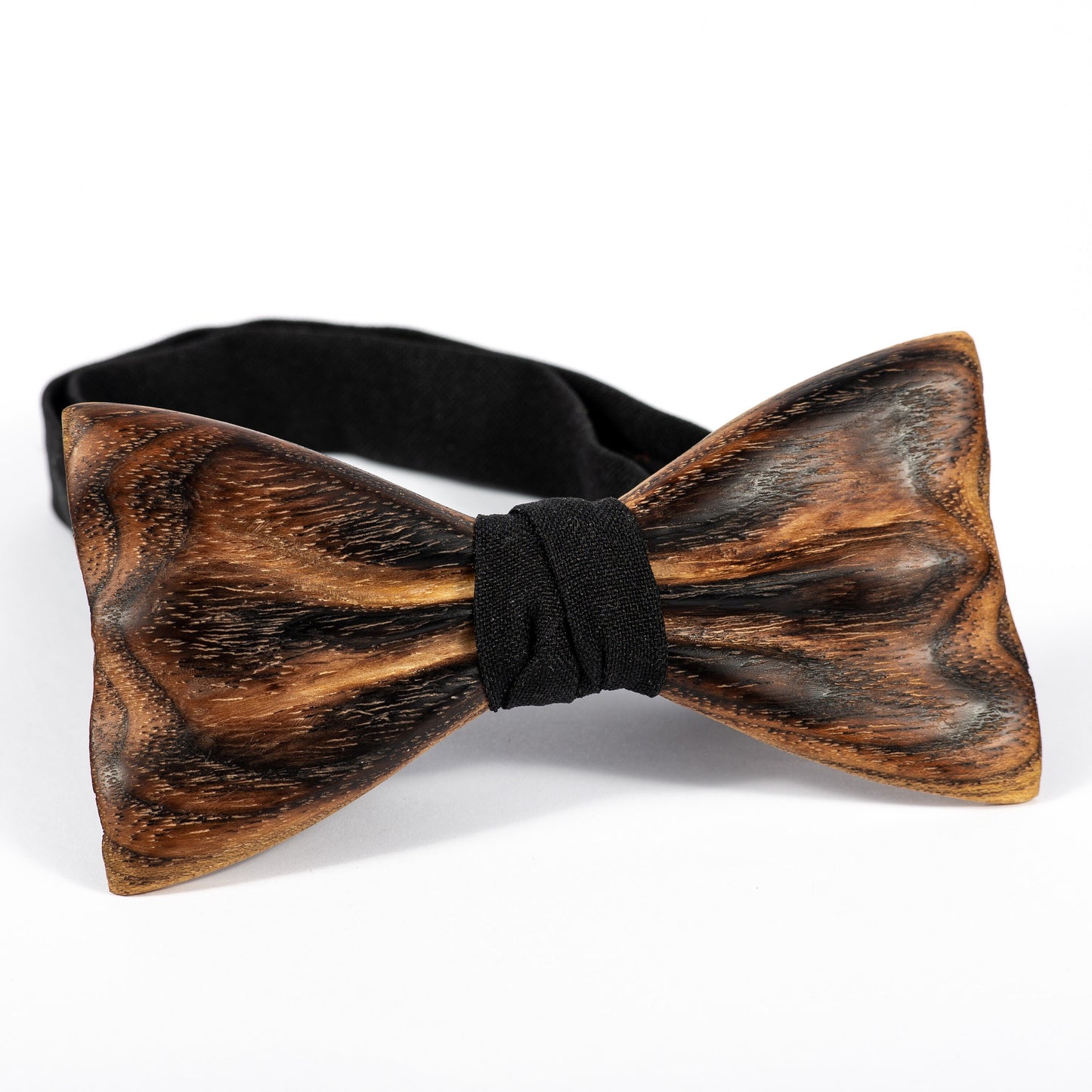 Handmade Oak Wood Bow Tie: Brown Barn Wedding Groomsmen Gift