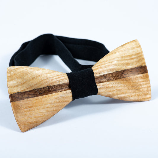 Handmade Ash & Walnut Wooden Bow Tie: Groomsmen Wedding Accessory