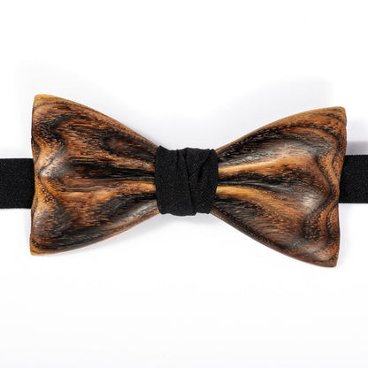 Handmade Oak Wood Bow Tie: Brown Barn Wedding Groomsmen Gift