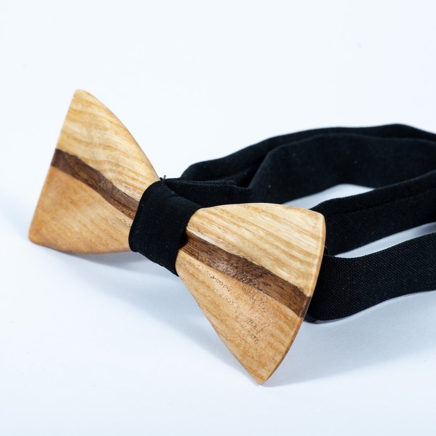 Handmade Ash & Walnut Wooden Bow Tie: Groomsmen Wedding Accessory