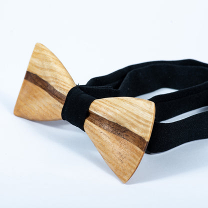 Handmade Ash & Walnut Wooden Bow Tie: Groomsmen Wedding Accessory