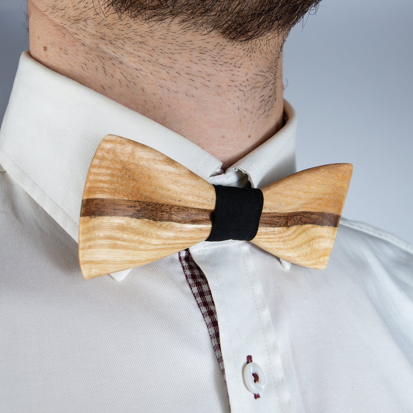 Handmade Ash & Walnut Wooden Bow Tie: Groomsmen Wedding Accessory