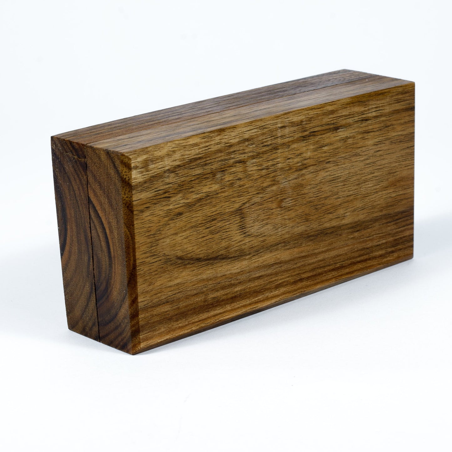 Walnut Wood Wedding Ring Box: Dual Ring, Custom Engraving