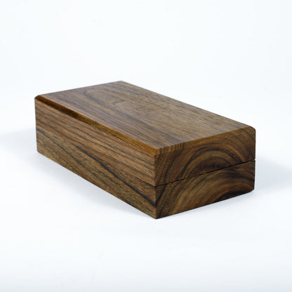 Personalized Wedding Ring Box | Walnut Dual Ring Holder with Engraving