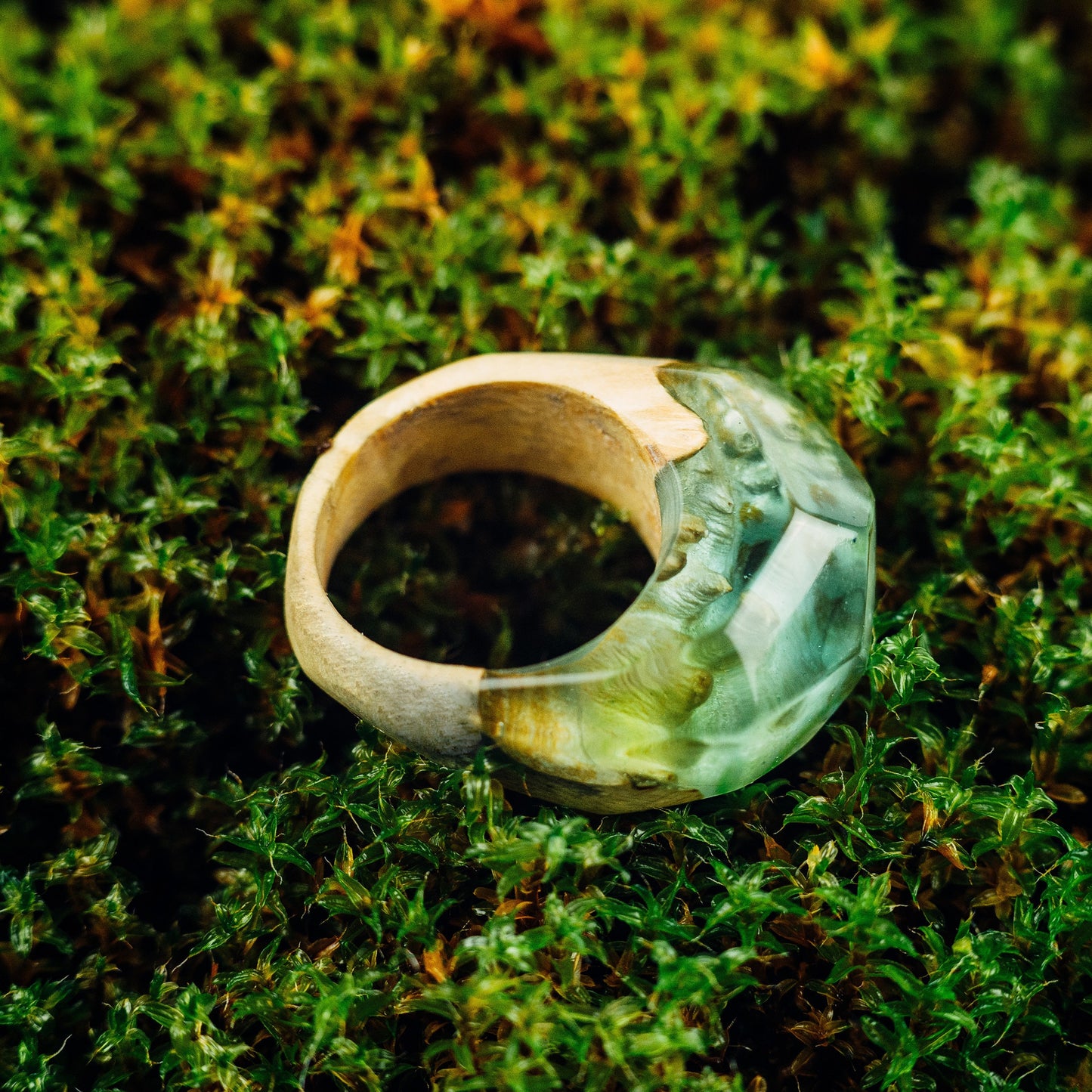 Wooden Resin Ring, Unique Custom Ring Personalized Anniversary Gifts