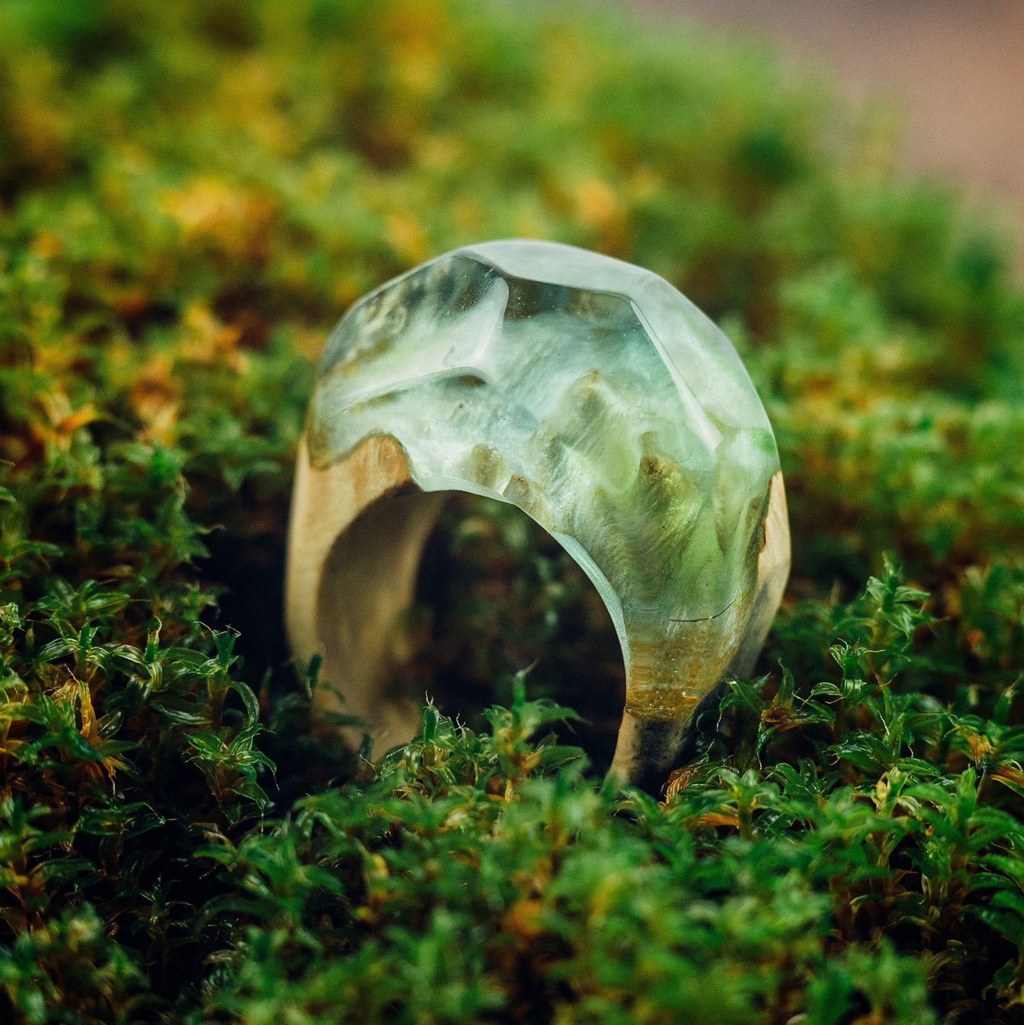 Wooden Resin Ring, Unique Custom Ring Personalized Anniversary Gifts