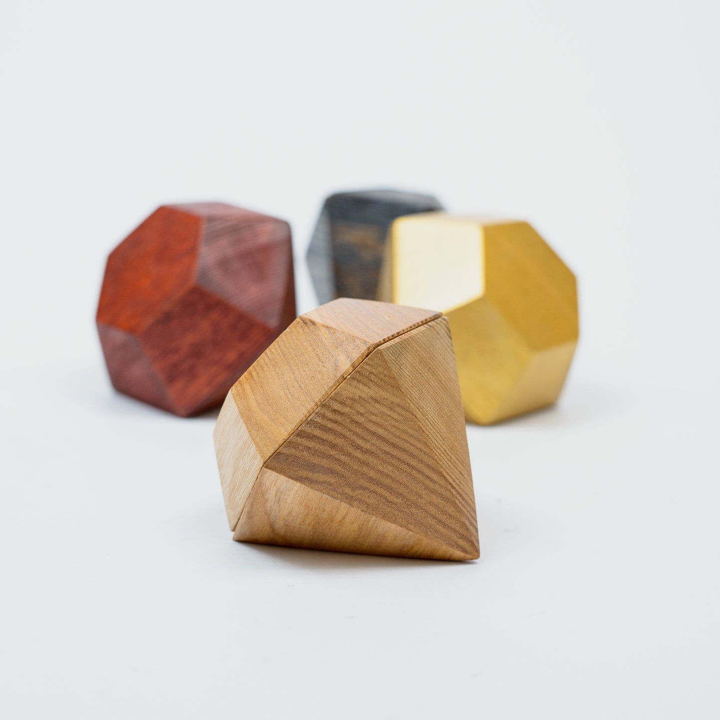 Personalized Diamond Shaped Wood Ring Box: Engagement Proposal