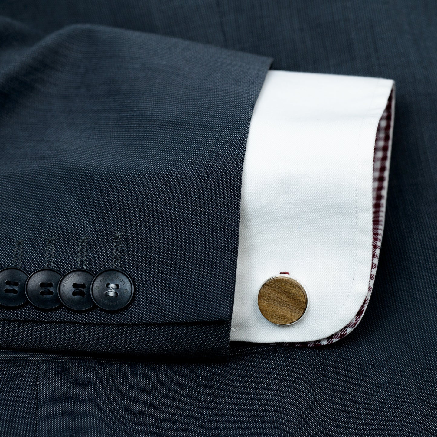 Walnut Wooden Bow Tie with Pocket Square and Cufflinks set. Wood Wedding Bowtie