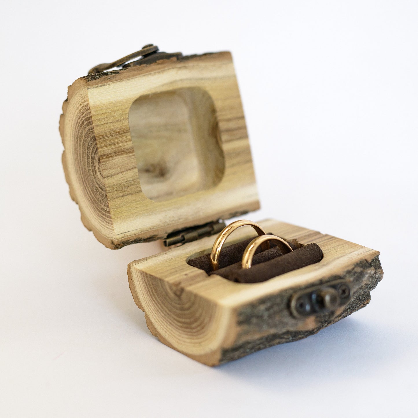 Personalized Wood Engagement Ring Box: Rustic Wedding Ring Holder