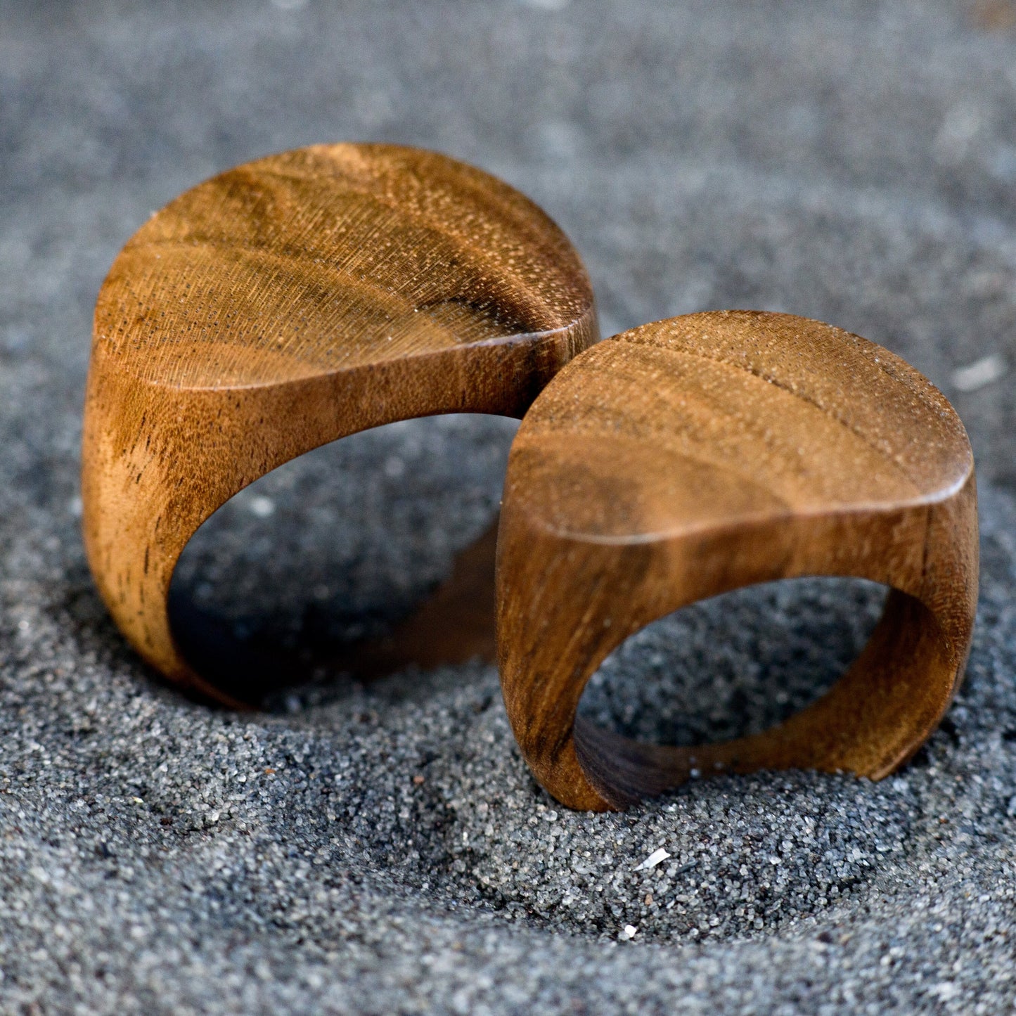 Unisex Walnut Wooden Ring for Couple Wood Rings for 5th Anniversary Gift
