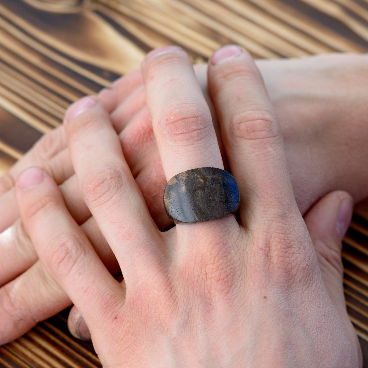 Unisex Black Walnut Wood Ring for Couple 5th Anniversary Gift Wooden Rings Ukraine Shop