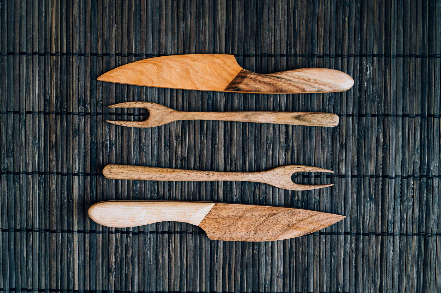 Personalized Wooden Cheese Board Set: Walnut & Ash Knife and Forks