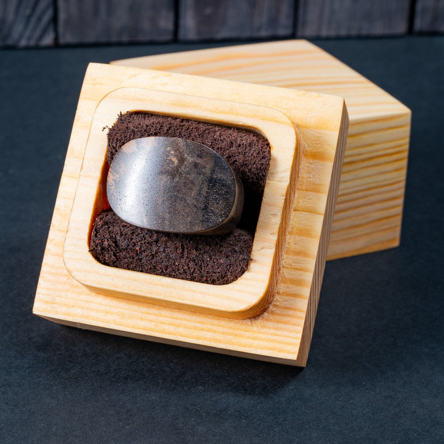 Unisex Black Walnut Wood Ring for Couple 5th Anniversary Gift Wooden Rings Ukraine Shop