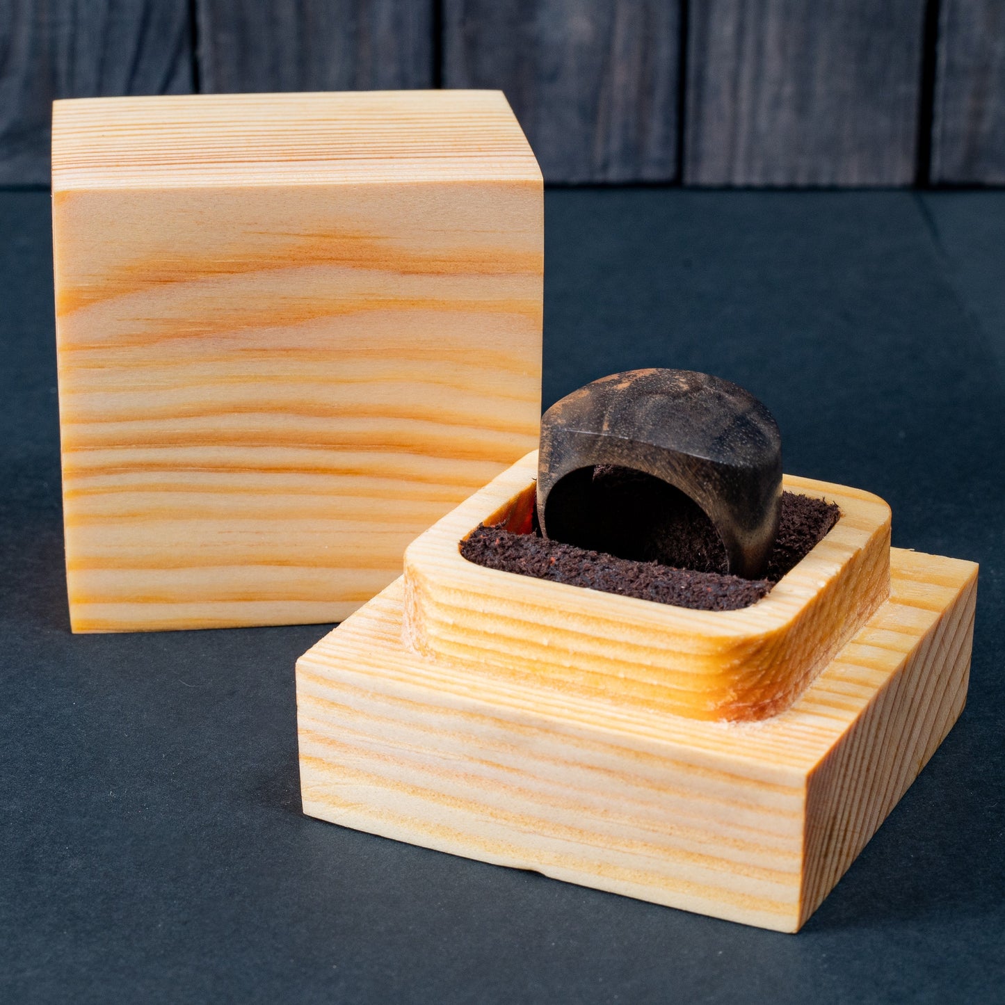 Unisex Black Walnut Wood Ring for Couple 5th Anniversary Gift Wooden Rings Ukraine Shop