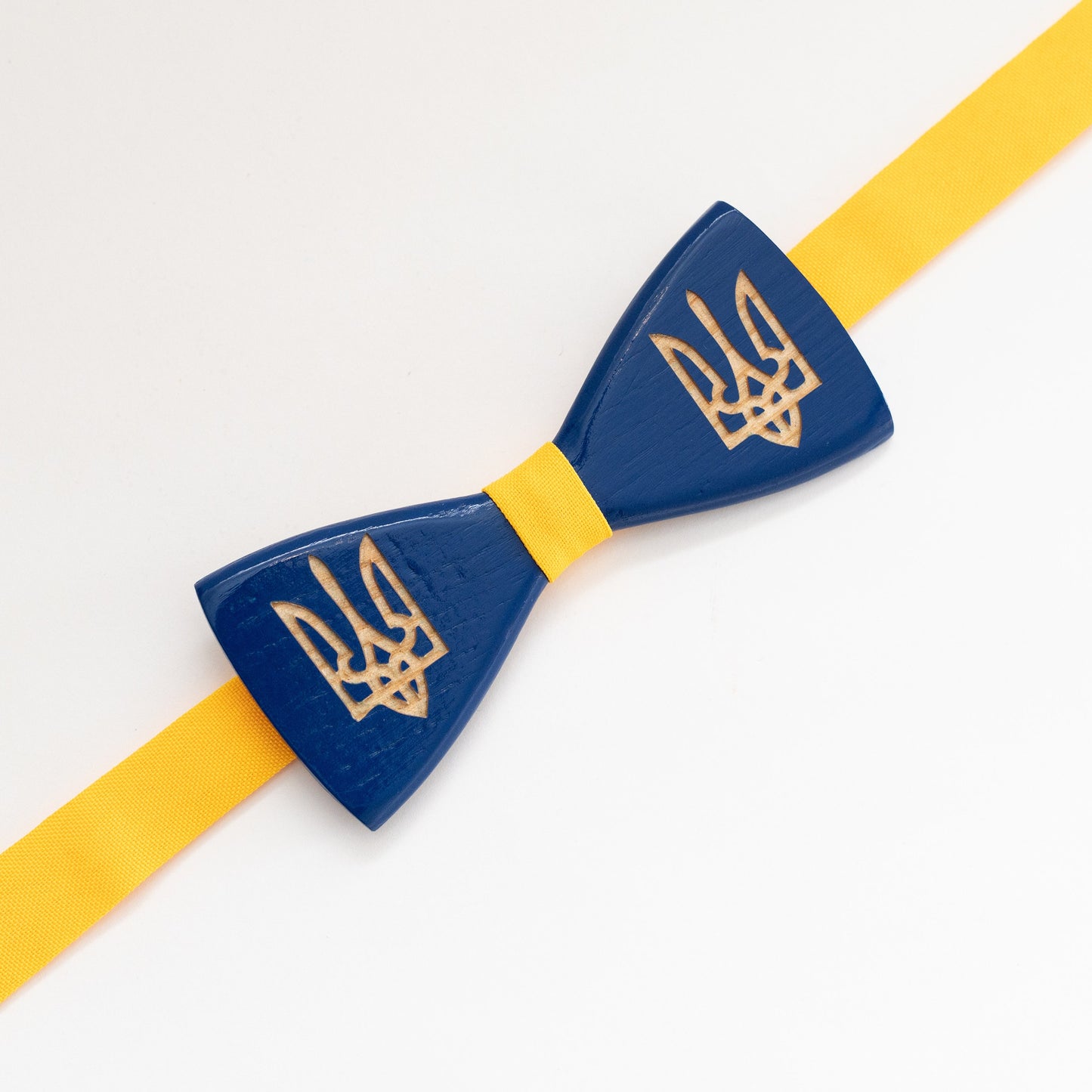 Ukraine Emblem Wooden Bow Tie, Personalized Gift for Men