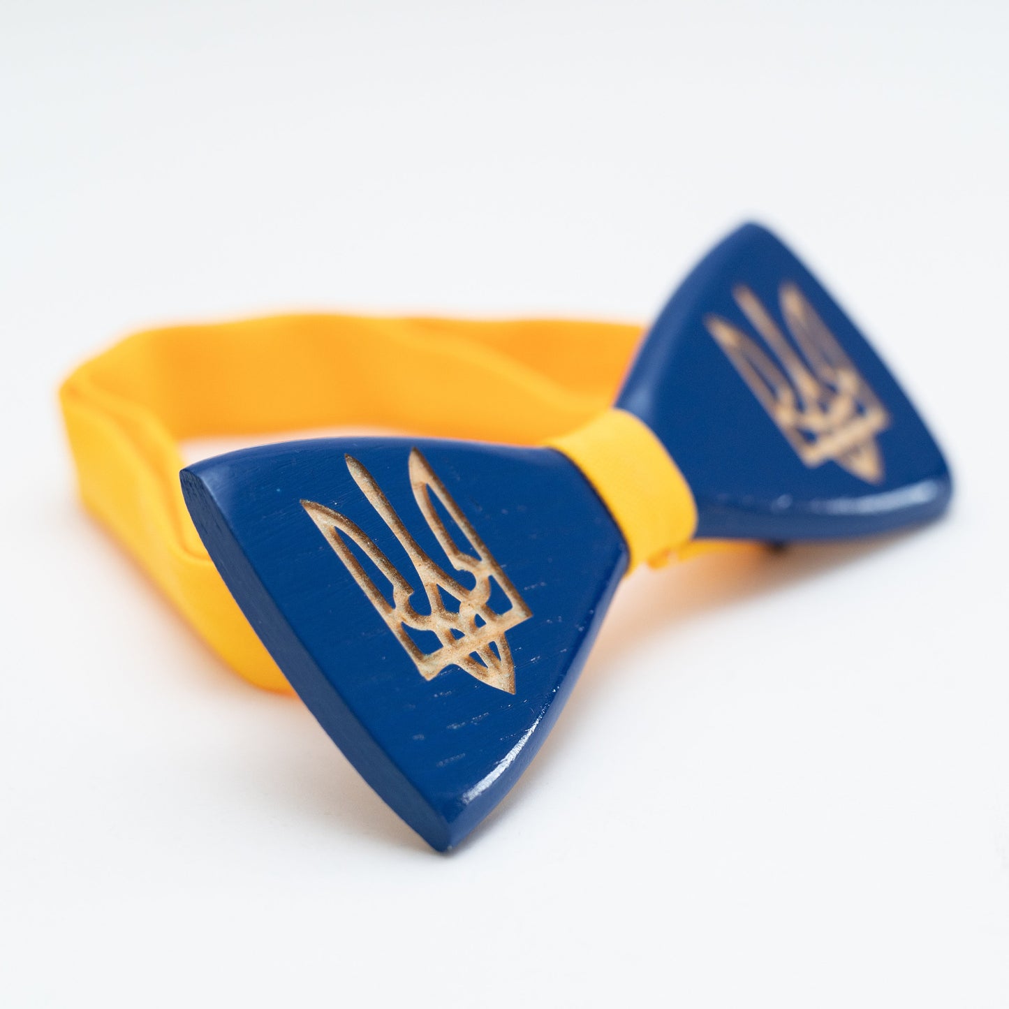 Ukraine Emblem Wooden Bow Tie, Personalized Gift for Men