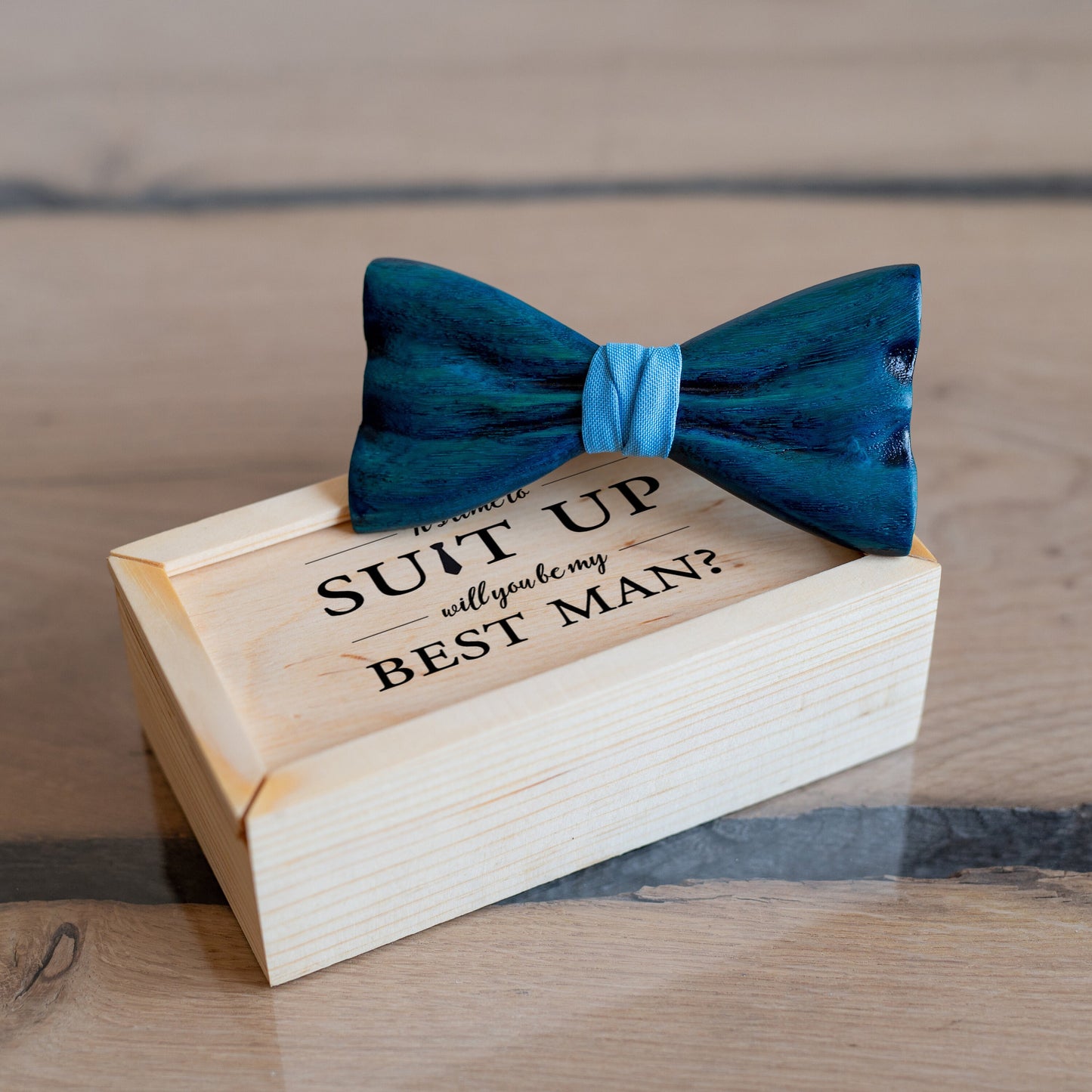 Handmade Walnut Wood Bow Tie: Groomsmen Gift, Wedding Accessory