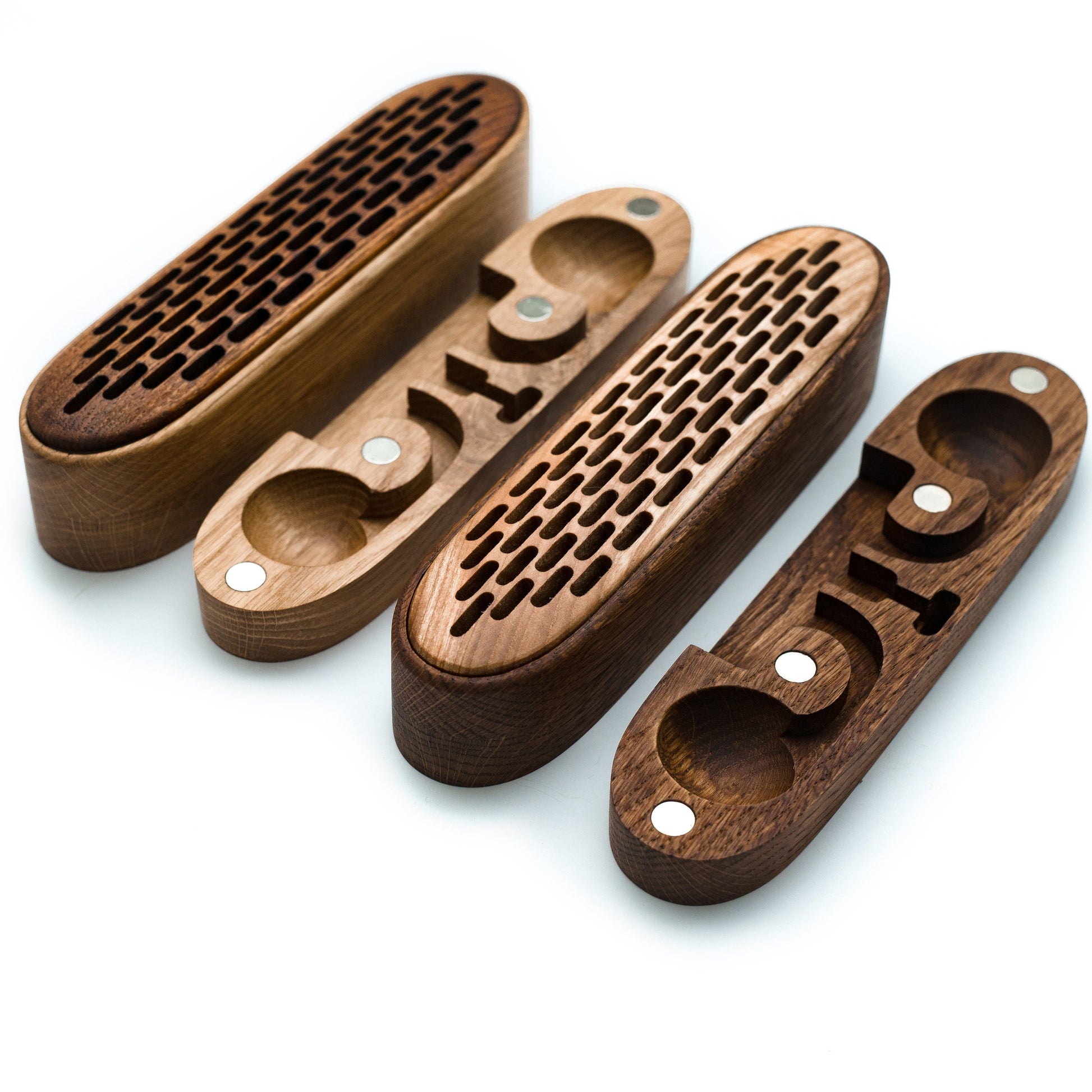 Minimalist wooden charging station – premium desk organization accessory