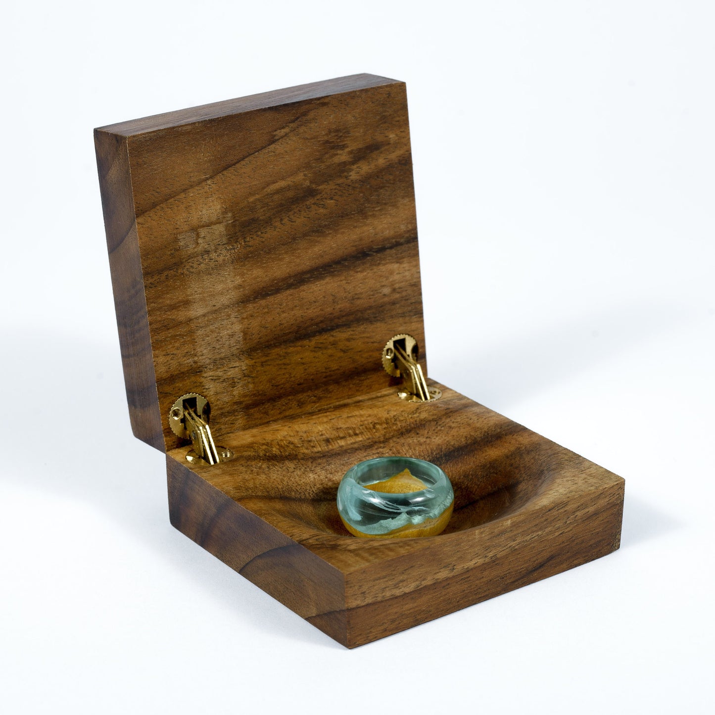 Custom Engraved Walnut Wood Ring Box: Rustic Wedding Proposal