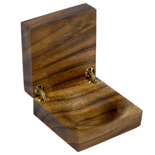 Custom Engraved Walnut Wood Ring Box: Rustic Wedding Proposal
