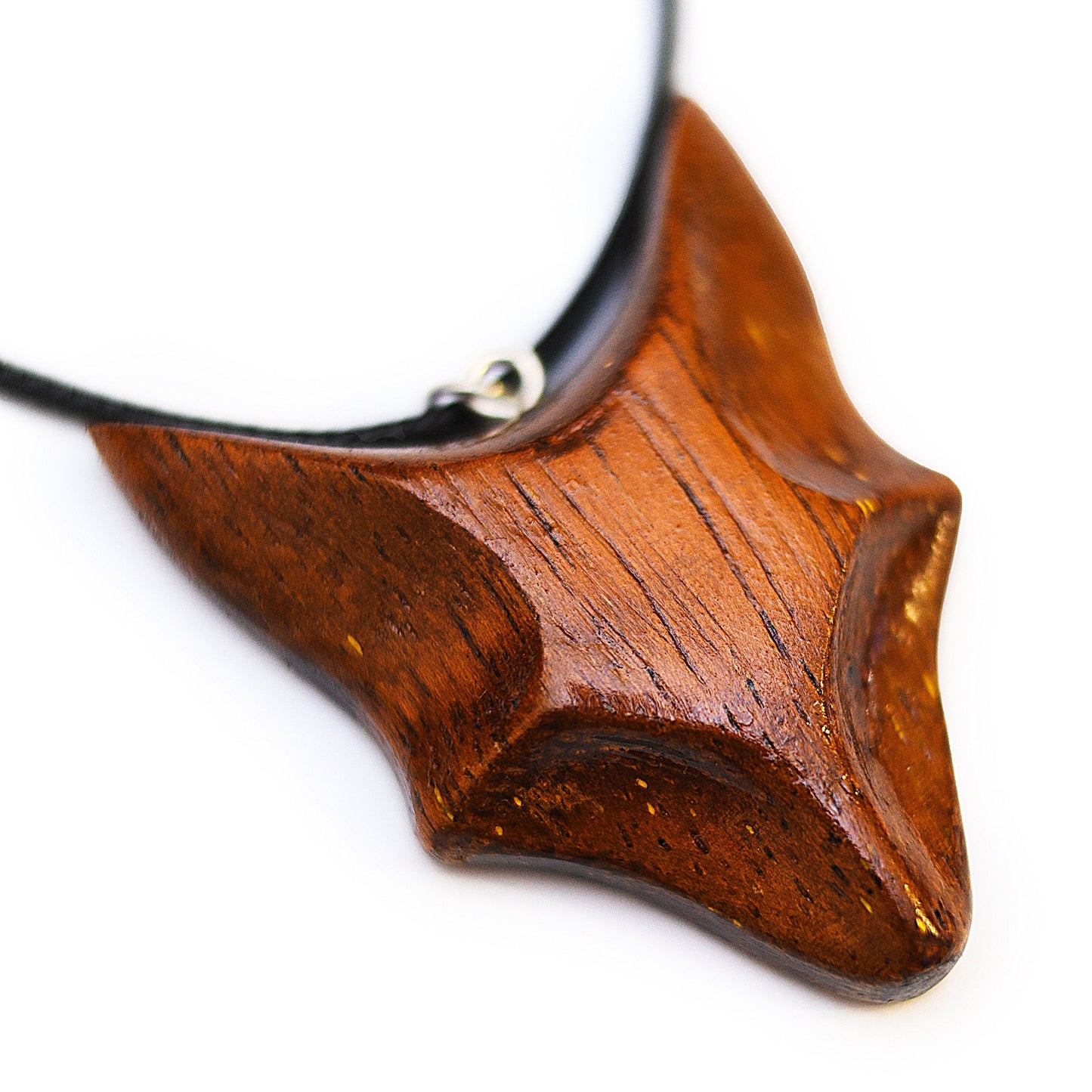 Personalized Merbau Wood Fox Necklace: Engraved Gift Box