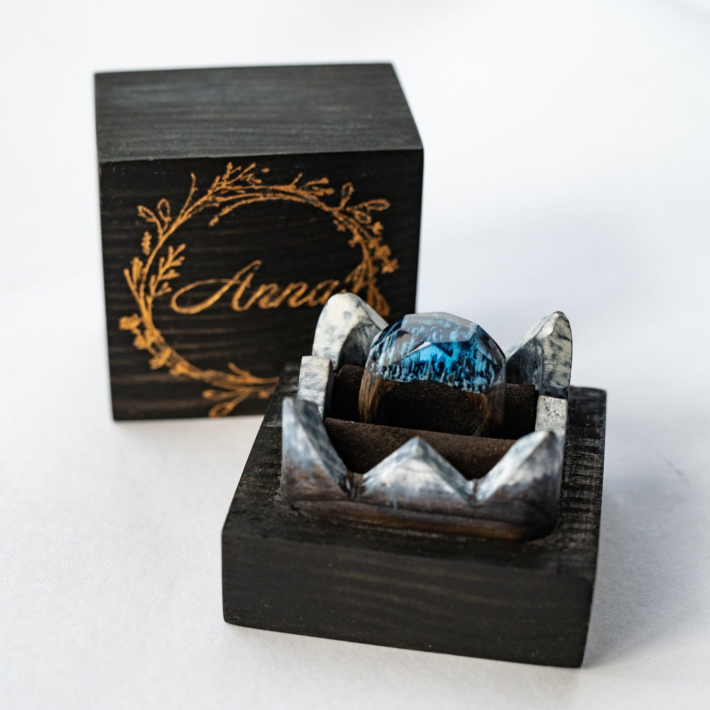 Wood Resin Ring Gift For Wife 5th Anniversary Gift
