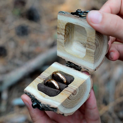 Personalized Wood Engagement Ring Box: Rustic Wedding Ring Holder
