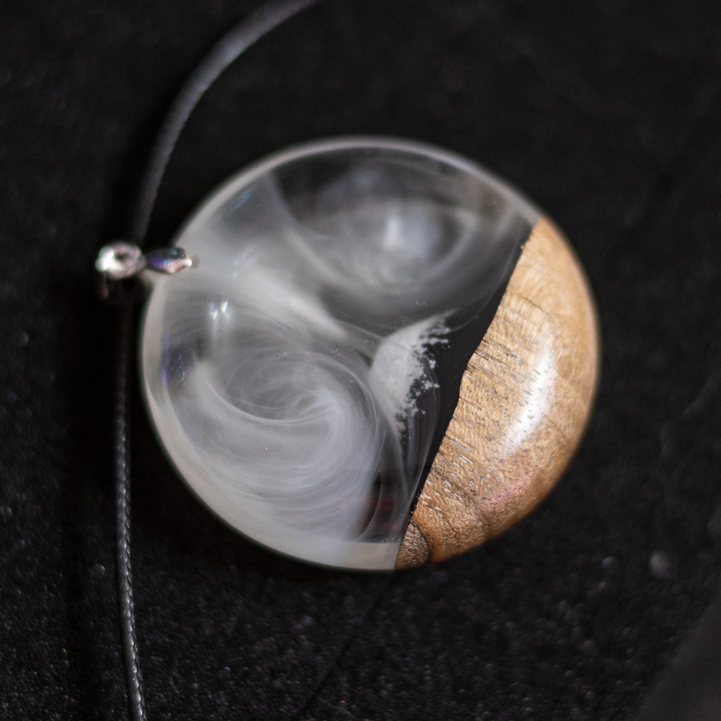 Wood Resin Mountain Pendant Necklace: Personalized Nature Jewelry