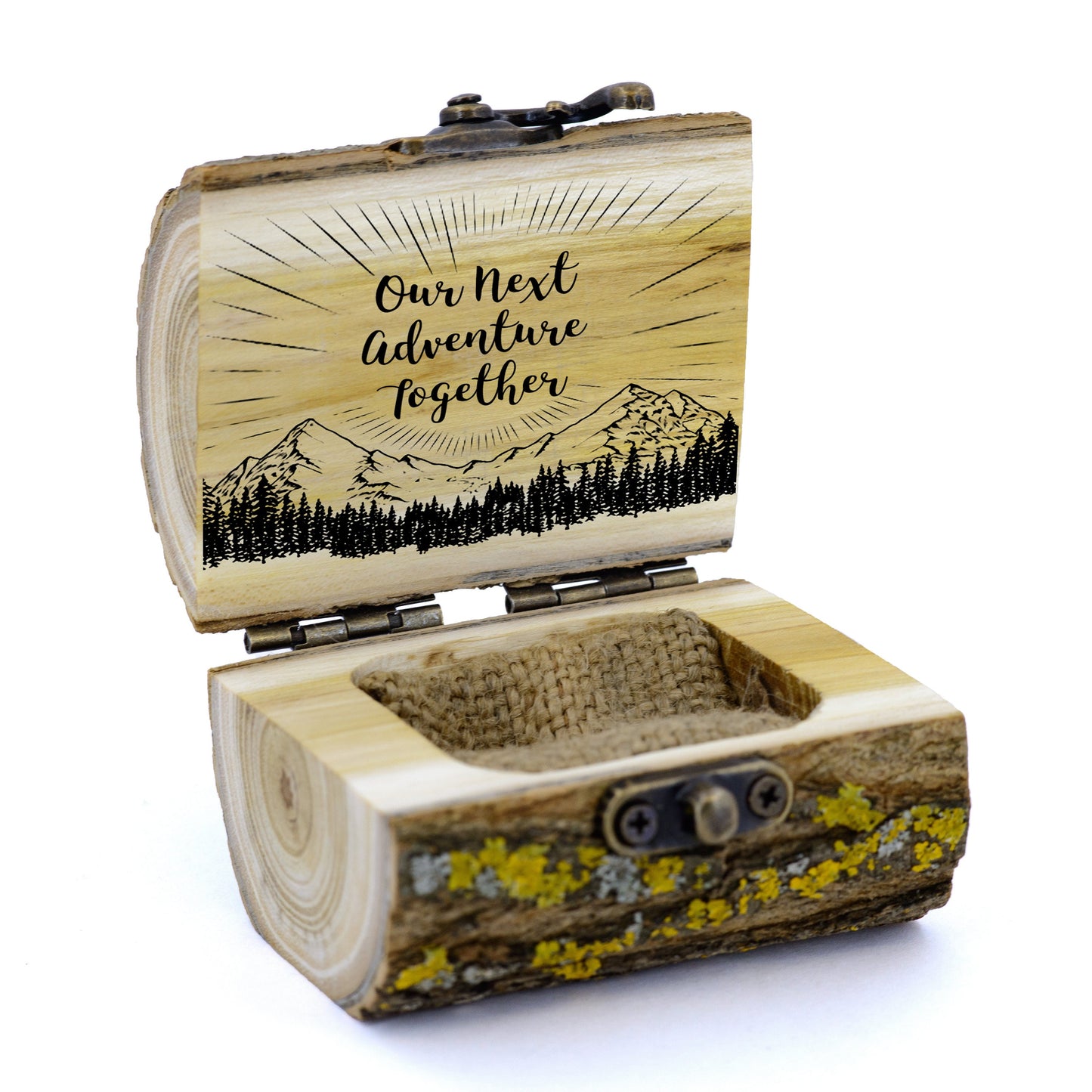Personalized Rustic Wood Ring Box: Engagement Proposal, Wedding Ring Holder
