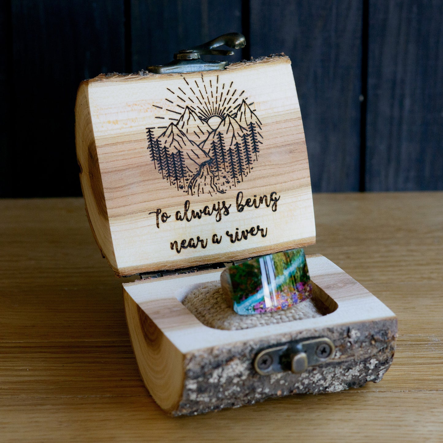 Personalized Rustic Wood Ring Box: Engagement Proposal, Wedding Ring Holder