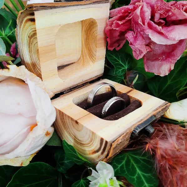 Personalized Wood Engagement Ring Box: Rustic Wedding Ring Holder
