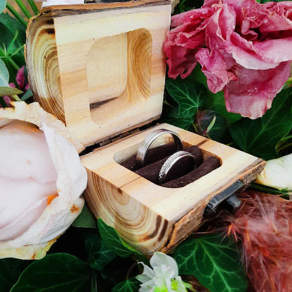 Personalized Wood Engagement Ring Box: Rustic Wedding Ring Holder