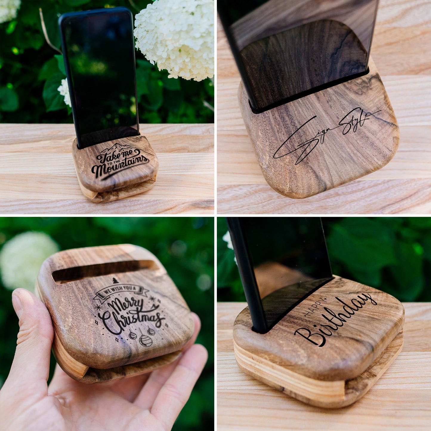 Custom Engraved Gift for Husband - Phone Stand with Acoustic Speaker Birthday Gift