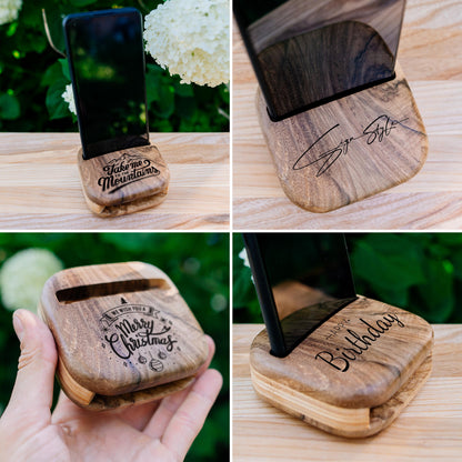 Custom Engraved Gift for Husband - Phone Stand with Acoustic Speaker Birthday Gift
