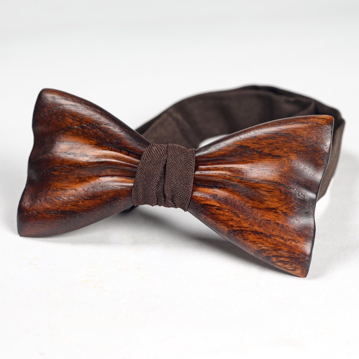 Brown Wood Bow Tie For Men Personalized Wedding Accessory