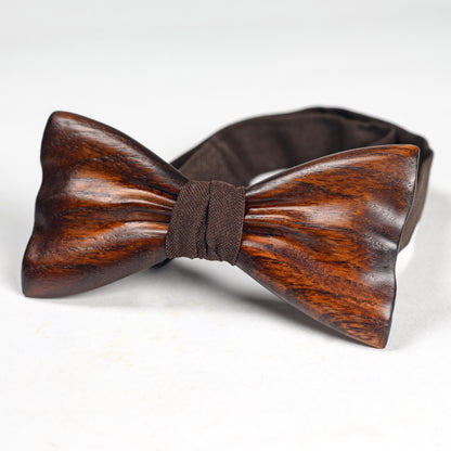 Brown Wood Bow Tie For Men Personalized Wedding Accessory