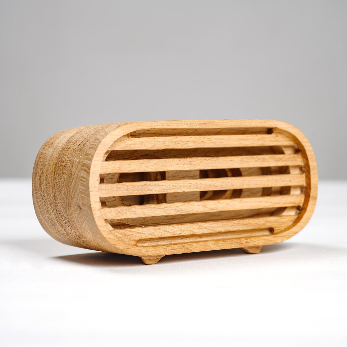 Hands Free Wood Phone Holder for Kitchen and Nightstand, Wooden Desktop Audio Stand