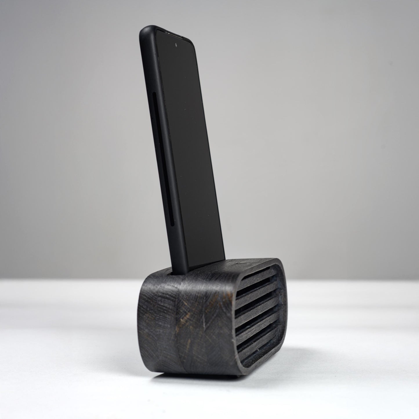 Wooden Phone Stand with Passive Sound Amplifier, Wood Charging Dock Station for Desk