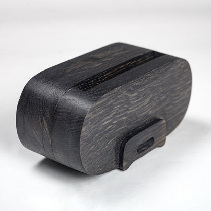Compact wooden phone speaker with amplifier effect, perfect desk organizer and gift.