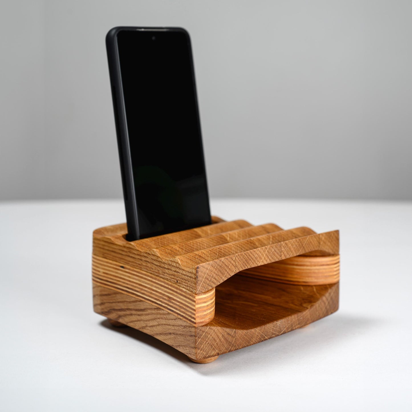 Wood Phone Stand Acoustic Speaker Charging Station Anniversary Gift for Husband Birhday Gift