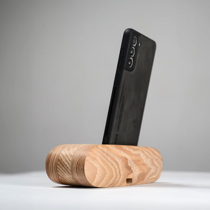 Minimalist wooden charging station – premium desk organization accessory