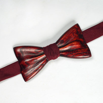 Red Oak Wooden Bow Tie: Personalized Groomsmen Gift