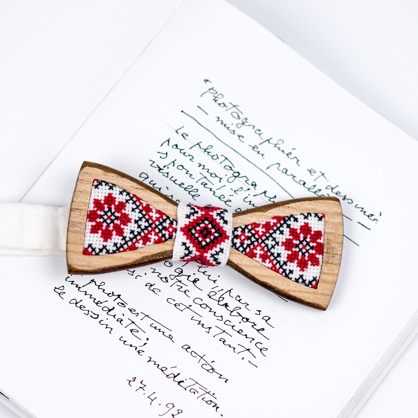 Ukrainian Ornament Wooden Bow Tie, Groomsmen Gift